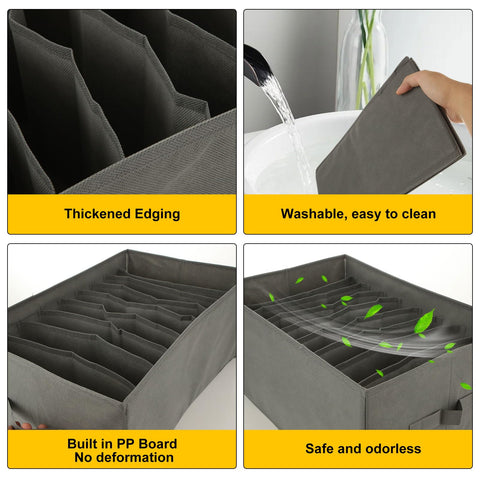 YOUNTHYE 4PCS Wardrobe Storage Organiser, 9 Grids Clothes Storage Organiser Drawers