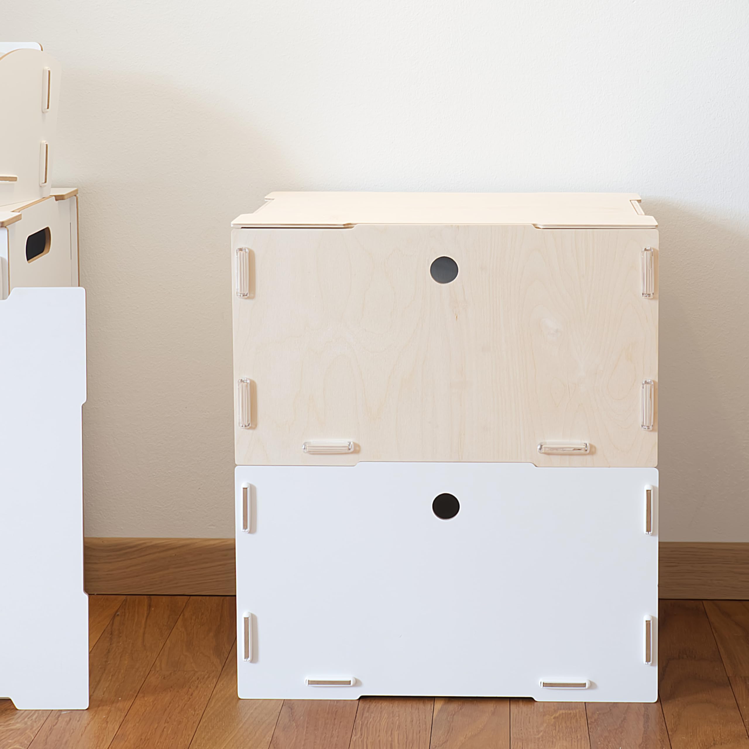 clipfritz - Wooden Box with Lid (unpainted approx. 40 x 30 x 23 cm) Large Wooden Storage Box - Boxes/Boxes for Storing Toys, Books, Photos, Toys