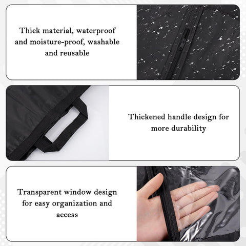 Hejo 2 Pcs Wedding Dress Bag, 180×60 cm Garment Bags, Dust-proof Clothes Covers Protector Bags, Long Dress Bags Covers with Handle