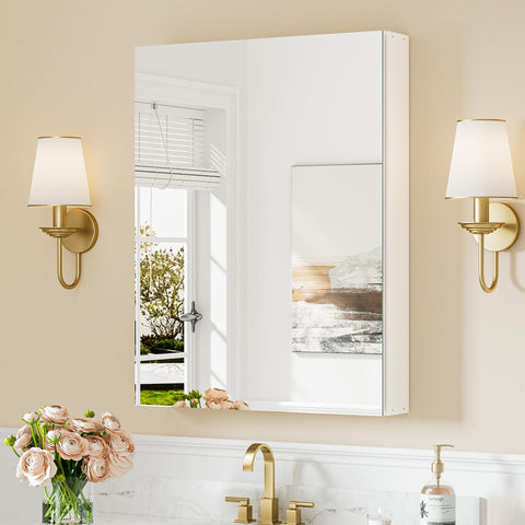 Keonjinn Bathroom Cabinets with Mirror - 60x80cm Aluminum bathroom Mirror Cabinets