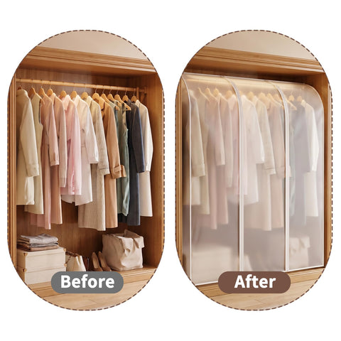Eloiselucky Clothes Rail Cover - PEVA Translucent Protector Dustproof & Waterproof for Hanging Clothes