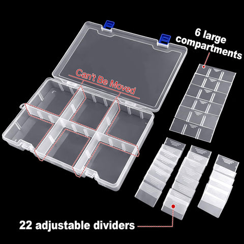 Mgood Storage Box with Adjustable Dividers, 34 Compartments, White