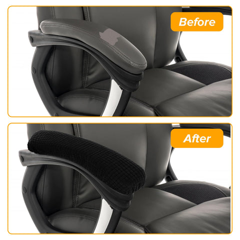 2PCS Office Chair Arm Covers Removable 30cm Polyester Gaming Chair Armrest Slipcovers