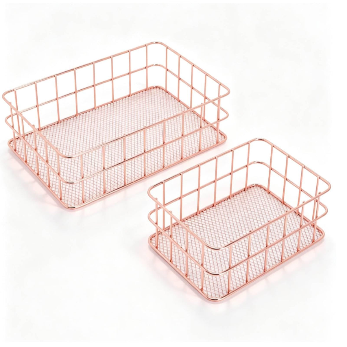 Wire Desk Basket 2 Pack Metal File Organizer Storage Baskets for Office