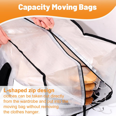 Dntorx 6 Pack 90L Moving Bags, Clear Waterproof Storage Totes