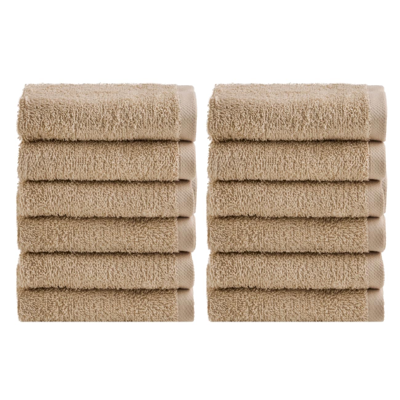 NELLA BIAGINI Minerva Bathroom Washcloths 30 x 30 cm, Set of 12, 100% Pure Terry Cotton, 420 g/m², Soft, Absorbent, Practical, Durable, Solid Colour