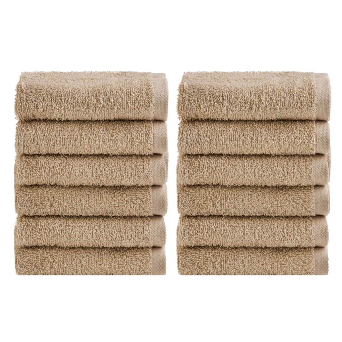 NELLA BIAGINI Minerva Bathroom Washcloths 30 x 30 cm, Set of 12, 100% Pure Terry Cotton, 420 g/m², Soft, Absorbent, Practical, Durable, Solid Colour