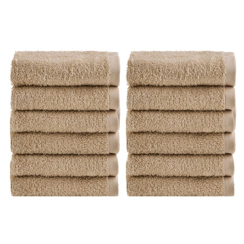 NELLA BIAGINI Minerva Bathroom Washcloths 30 x 30 cm, Set of 12, 100% Pure Terry Cotton, 420 g/m², Soft, Absorbent, Practical, Durable, Solid Colour