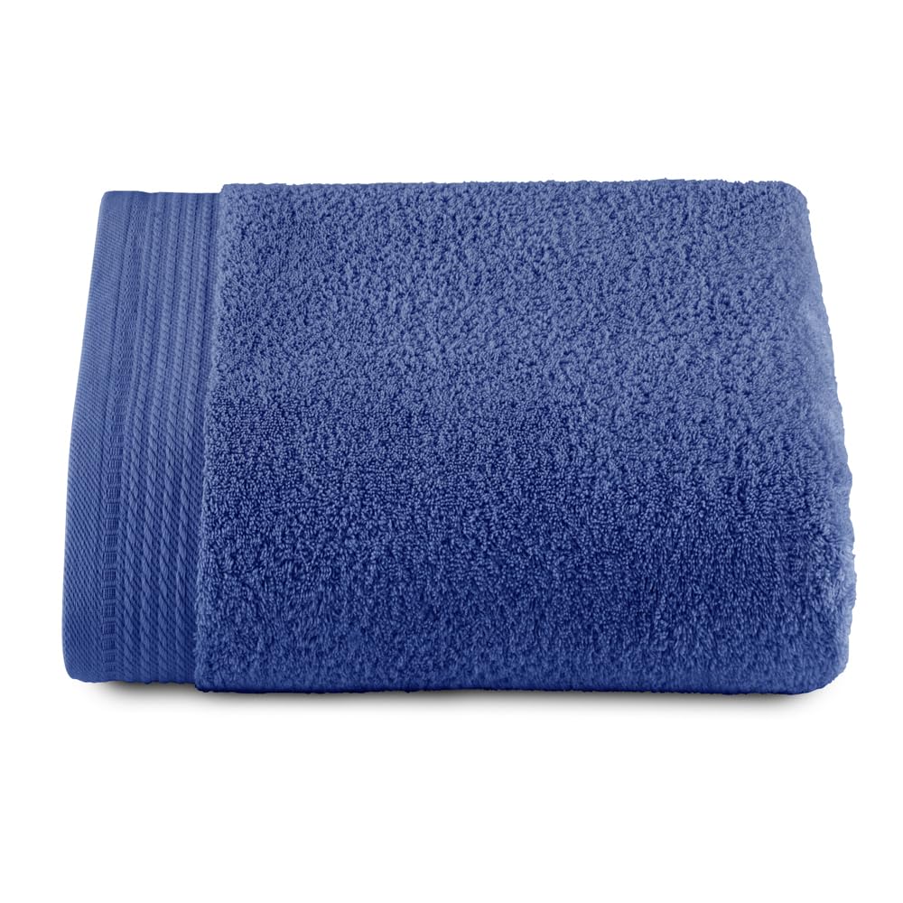 RIZO Top Towel - Set of 1 Shower Towel - Bath Towels - 100% Combed Cotton - 600 g/m2 - Measure 70 x 140 cm - Blue