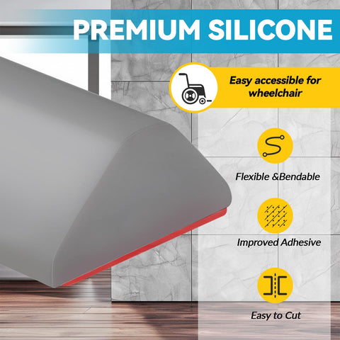 DLYYPLUS 1M Wet Room Floor Barrier, Self-Adhesive Collapsible Silicone Shower Threshold Water Dam