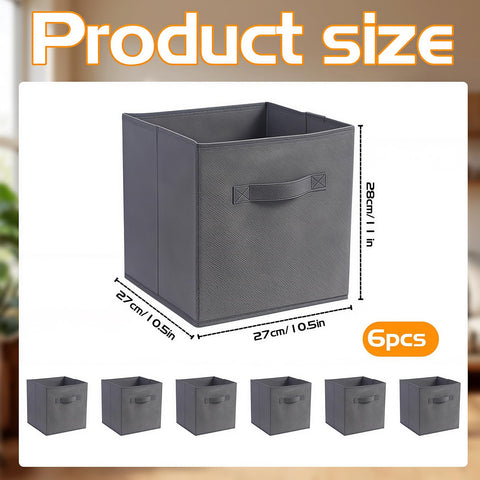 Resszo Cube Storage Boxes Set of 6, 27x27 Cubes with Handles