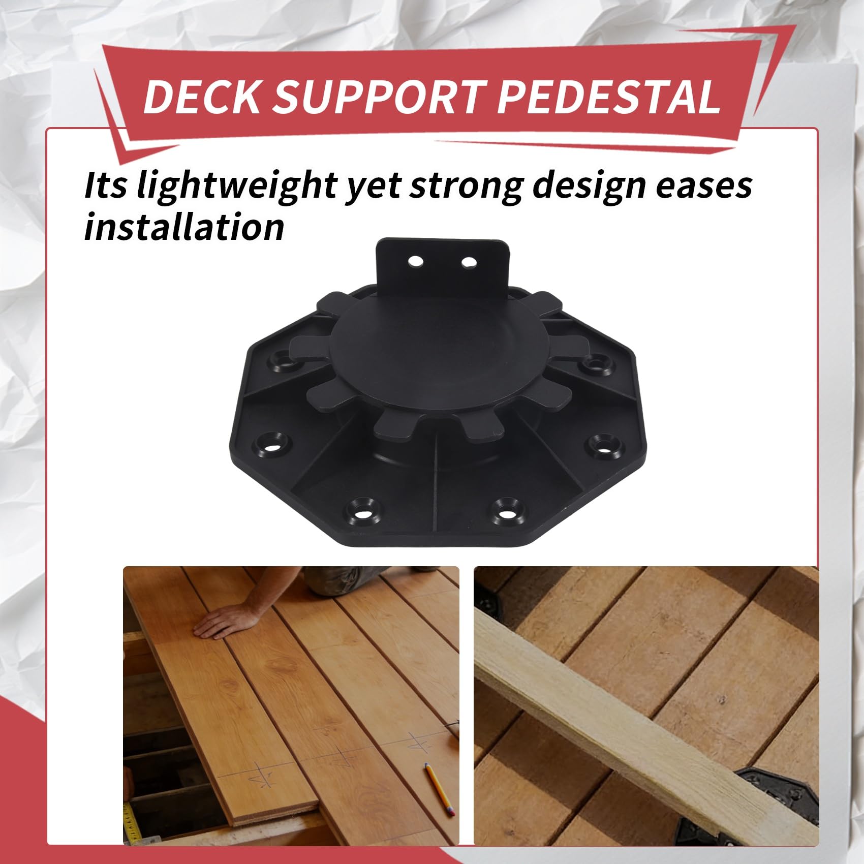 10 Pack Adjustable Decking Pedestals 30-60mm Height Deck Supports