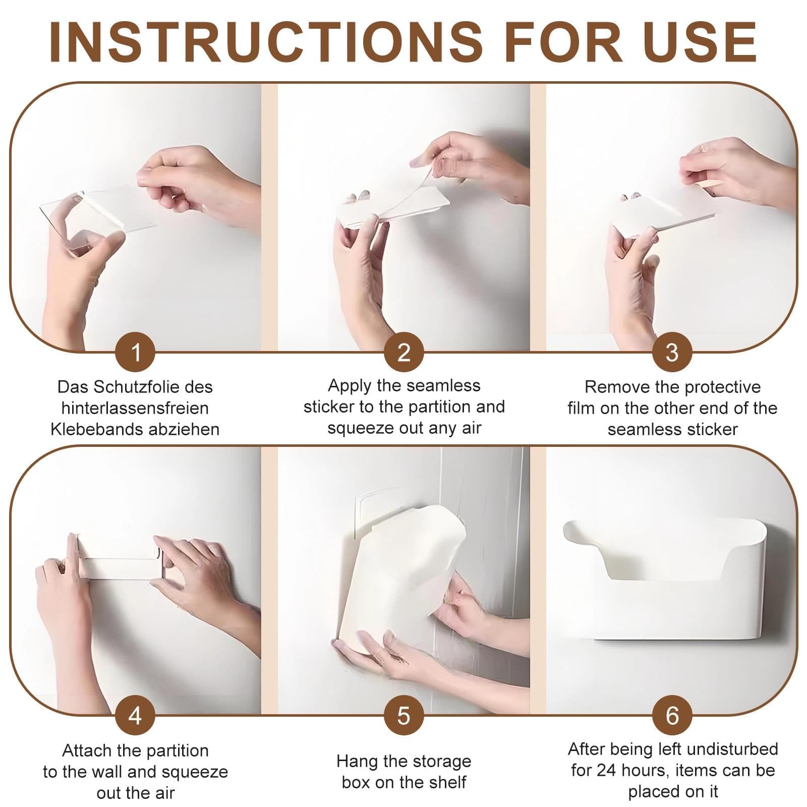 YSHODGU 2 Pcs Wall Mounted Storage Boxes, Kitchen Cabinet Door Storage Boxes, Self-Adhesive Without Drilling, With Hooks