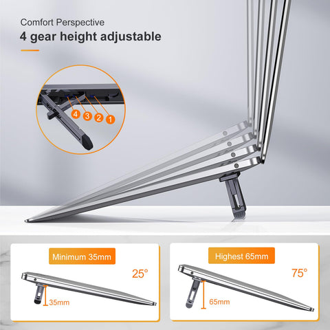 nediea Foldable Laptop Stand, Laptop Feet Riser for Desk, Laptop Cooling