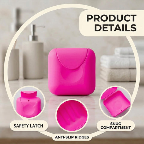 Gaomumu 2PCS Green Travel Soap Box, Waterproof Sealed Soap Dish with Lid, Portable Square Small Soaps Box