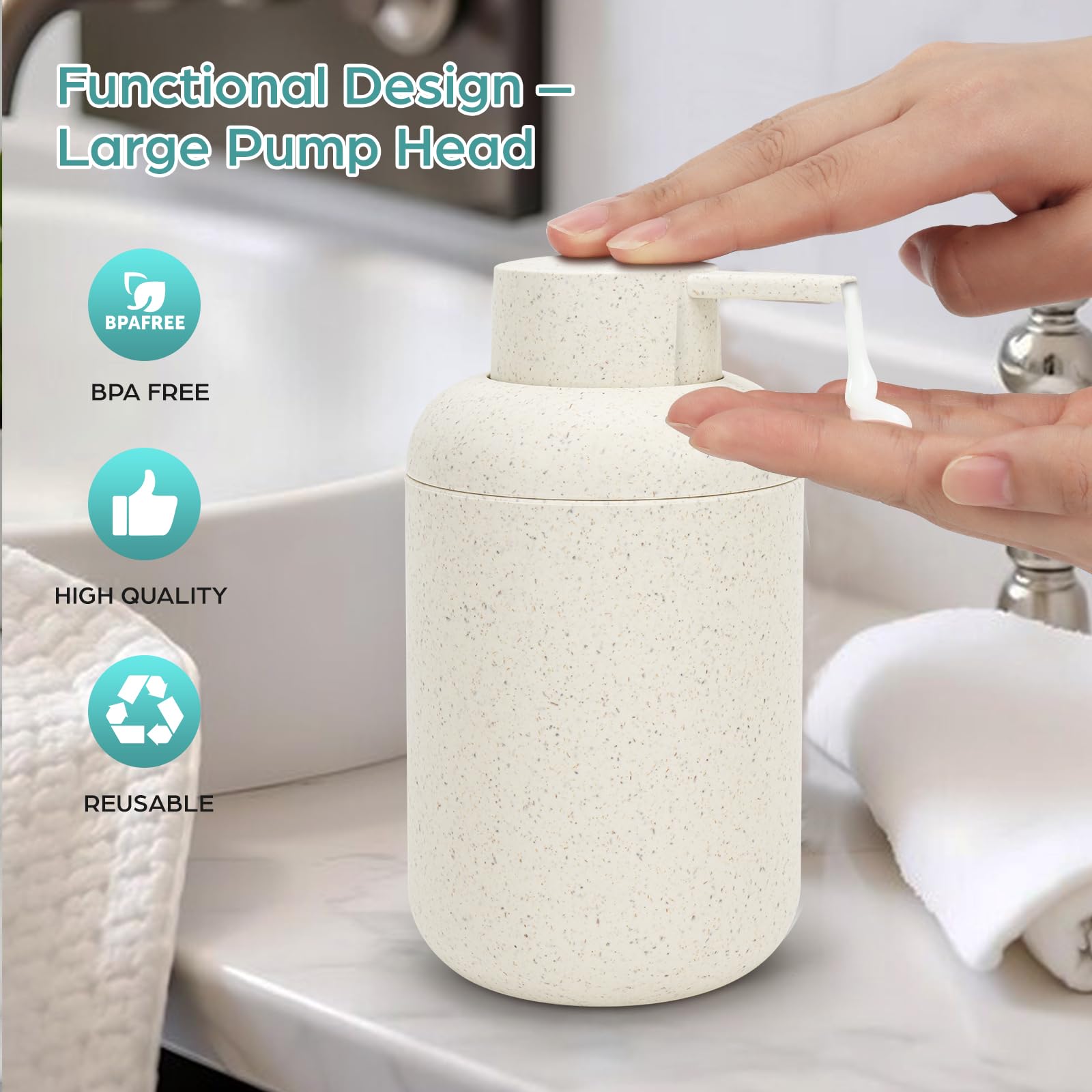 Topsky Plastic Soap Dispenser 330ml Straw Yellow 2 Pack