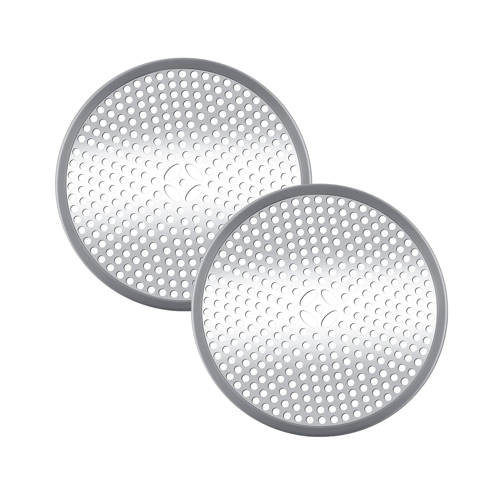 2Pack Shower Drain Hair Catcher Stainless Steel & Silicone Bath Shower Drain Protector Mesh Sink Strainer Drain Filter Shower Plughole Cover for