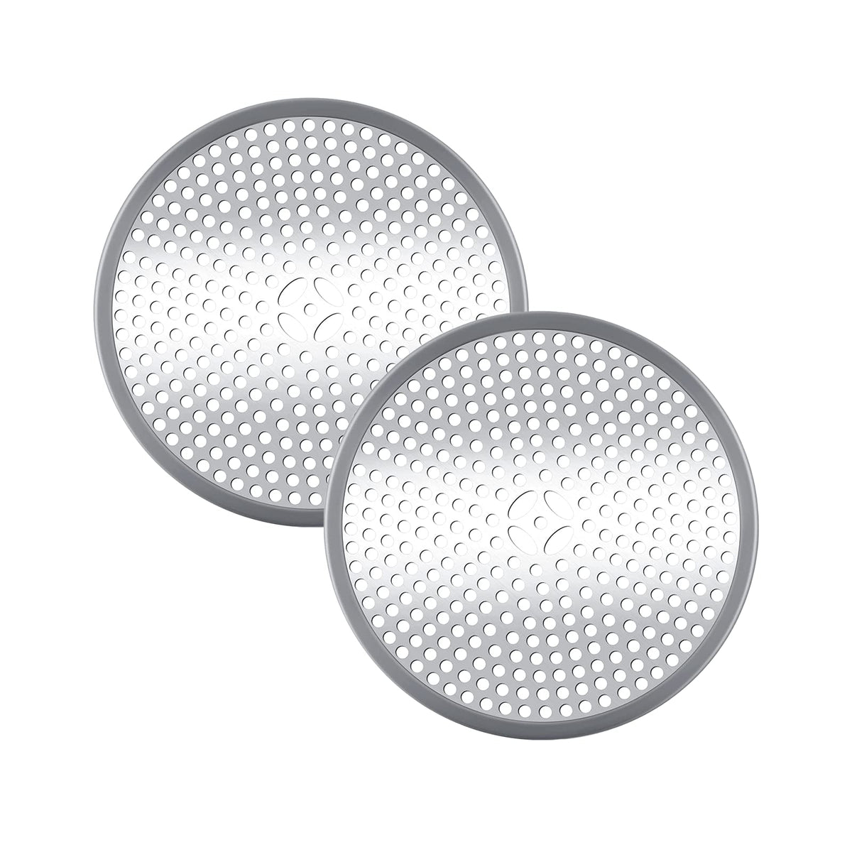 2Pack Shower Drain Hair Catcher Stainless Steel & Silicone Bath Shower Drain Protector Mesh Sink Strainer Drain Filter Shower Plughole Cover for
