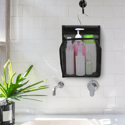 Juyibaao Hanging Mesh Shower Caddy with Hooks & Mesh Makeup Bag Set, Portable Shower Organizer, Quick Dry Peg Bag for Bathroom, Dorm, Gym, Travel