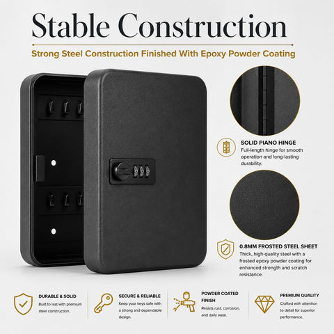 LDS® 20-Key Cabinet Combination Lock with Key Tags – Key Box Wall Mounted