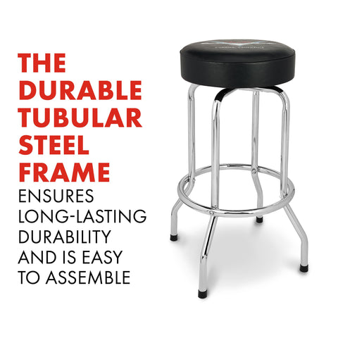 Fender Custom Shop Chevron Logo Barstool, Padded Swivel Seat, 30 In
