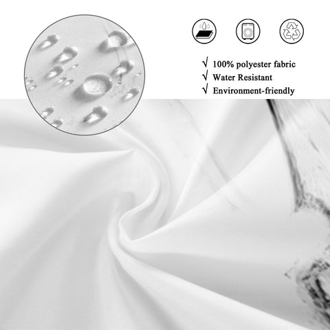 GCIREC Shower Curtain, 180x200cm, Black White Texture Ink Marble Modern Art Waterproof Fabric Machine Washable Bathroom Curtain with Hooks
