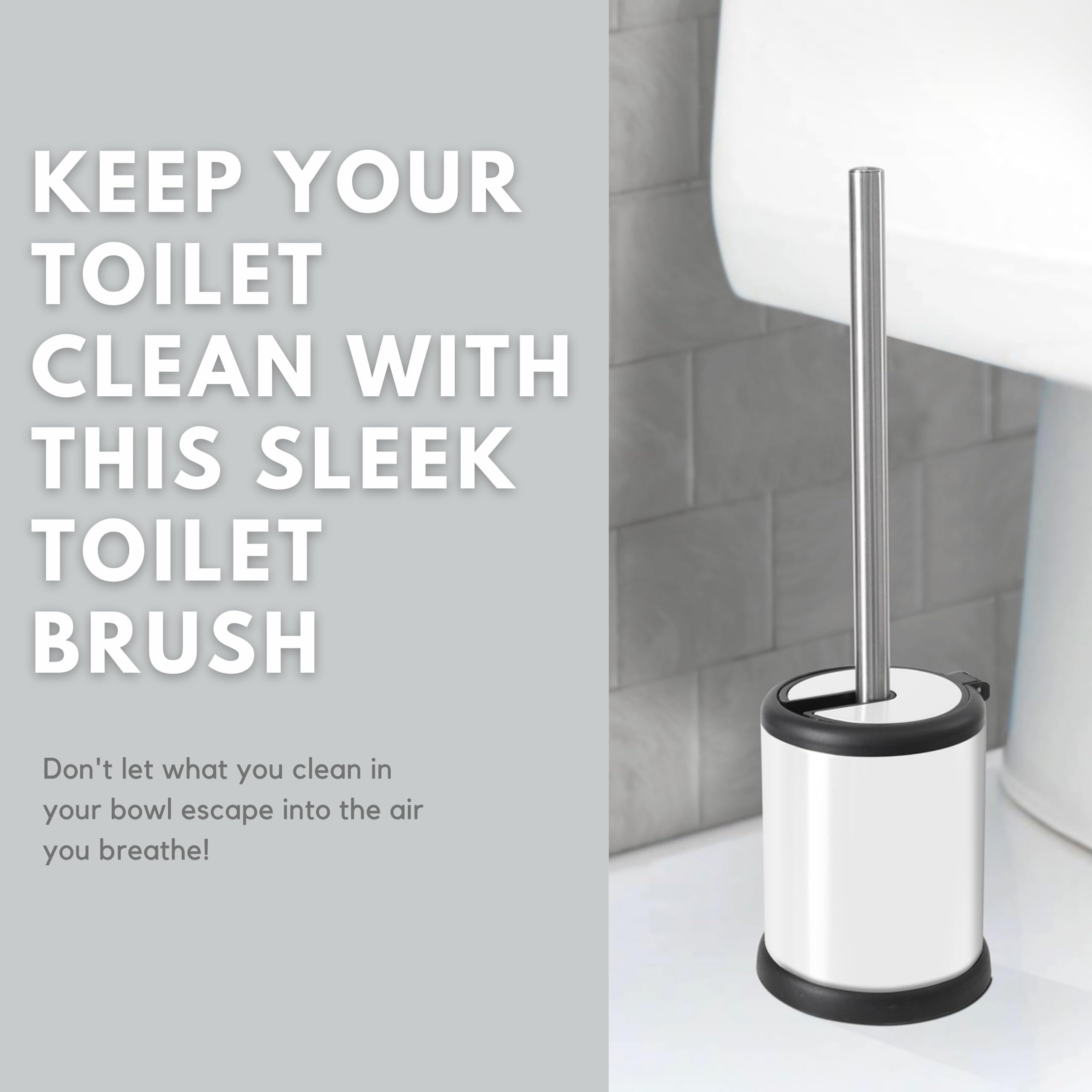 ToiletTree Products Deluxe Toilet Brush with Lid, White
