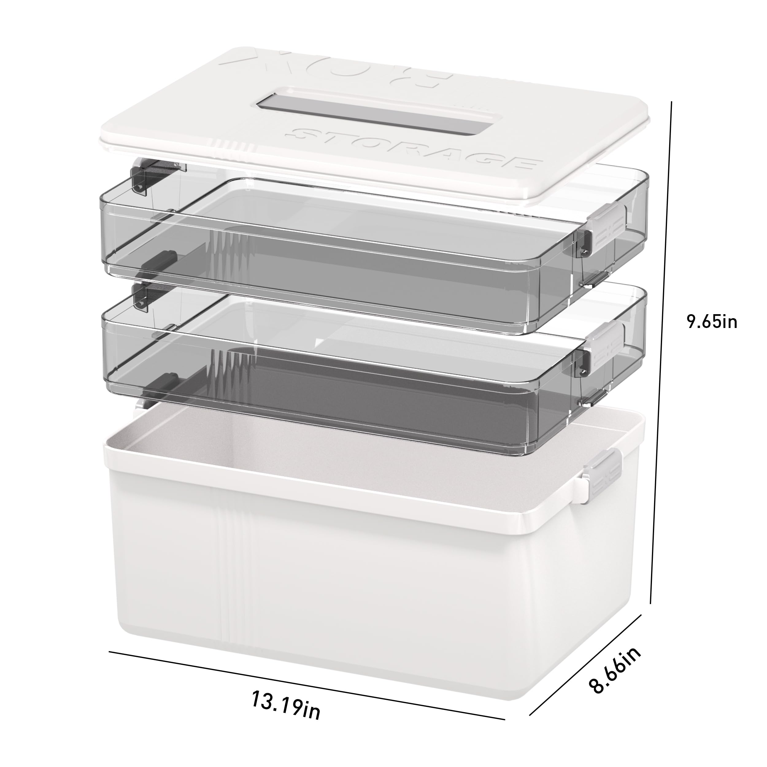 Citylife 3-Layer Medicine Storage Box, Medication Storage Box with Handle, Household Medical Organiser Portable Emergency First Aid Container for