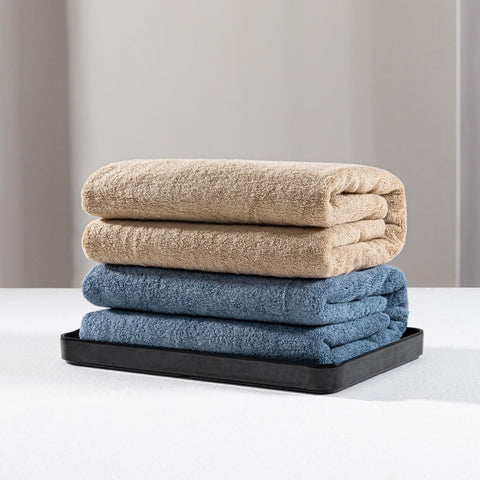 CUBE HOME Luxury 100% Bamboo Bath Towel - 70 x 140 cm - Natural Bamboo, Highly Absorbent, Quick Dry and Hypoallergenic (Eclipse Navy)