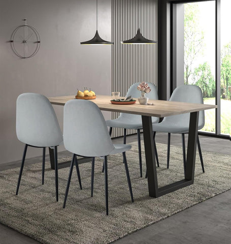 Hallowood Furniture Dudley Modern Dining Table and Chairs Set 4, 180x80cm