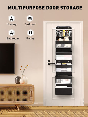 Yecaye Over the Door Organiser, 6-Tier, Black, 1 Pack