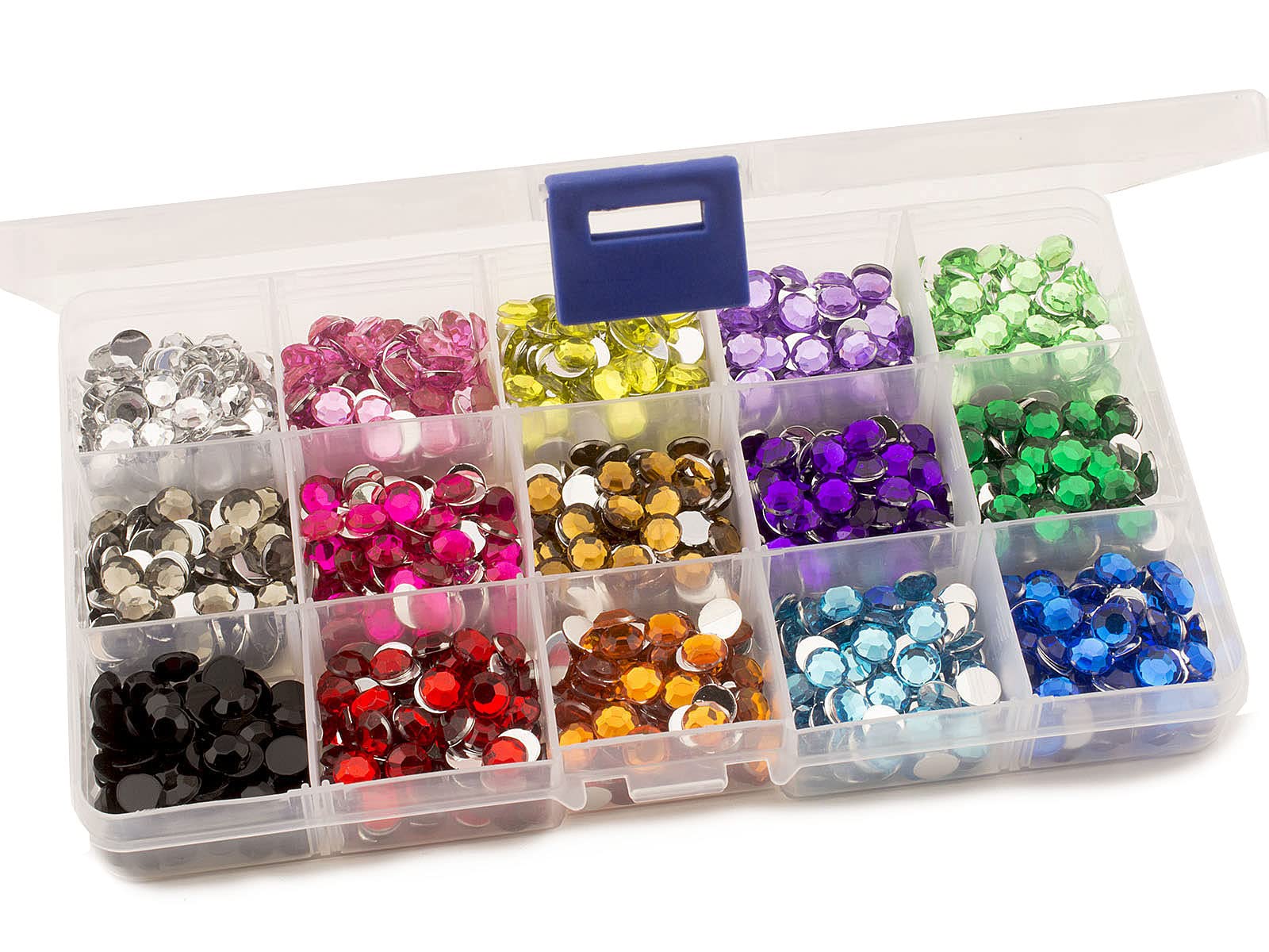 Summer-Ray 7mm Assorted Colour Rhinestones In Storage Box Value Pack (N703)