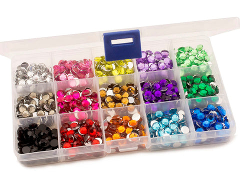 Summer-Ray 7mm Assorted Colour Rhinestones In Storage Box Value Pack (N703)