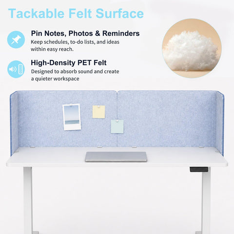 Desk Privacy Panel,2PCS,2-in-1 Soundproofing for Office,School & Home(Blue)