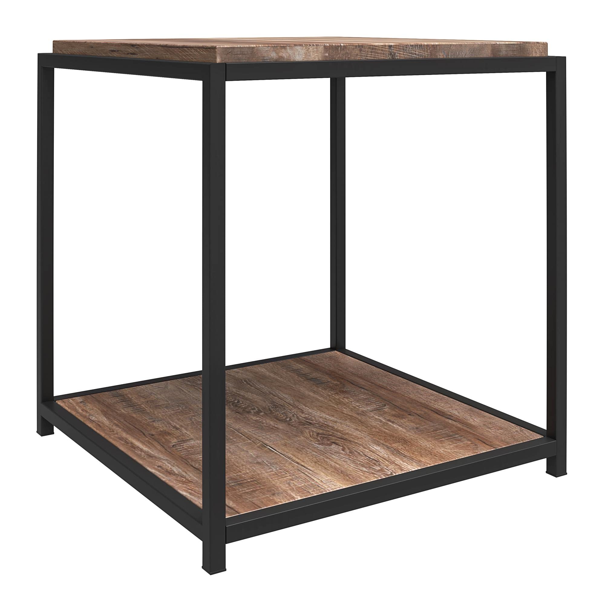 DHP Furniture Quincy End & Side Table, Weathered Oak Look, 49 x 48 x 55cm (WxDxH)