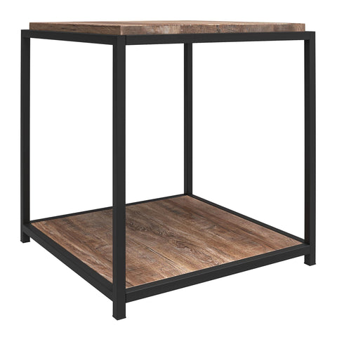 DHP Furniture Quincy End & Side Table, Weathered Oak Look, 49 x 48 x 55cm (WxDxH)