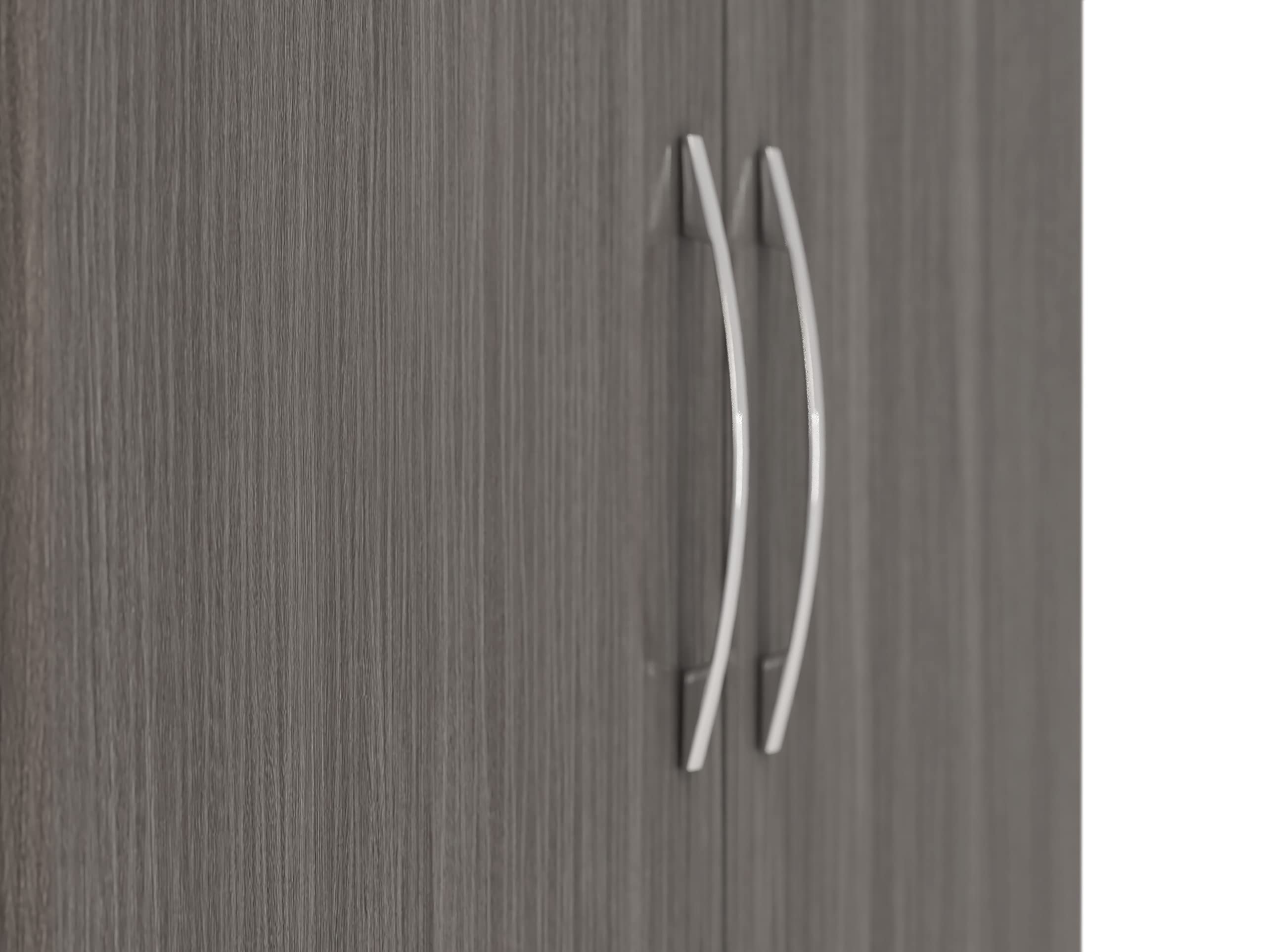 Seconique Nevada 2 Door 1 Drawer Wardrobe in Black Wood Grain