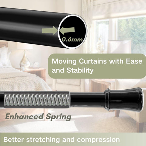 Shower Curtain Pole Extendable Curtain Rod Telescopic Spring Tension Rod Extendable Window Tension Rod Adjustable Curtain Pole No Screws for