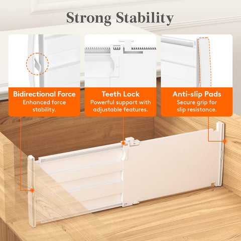 Lifewit 6 Pack 6" High Drawer Dividers 30-47cm/11.5-18.5" Adjustable Drawer Dividers for Clothes, Expandable Kitchen Drawer Dividers Organisers