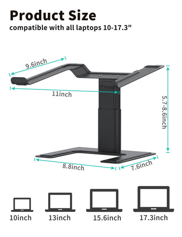 ALASHI Laptop Stand for Desk, Computer Stand Adjustable Height, Ergonomic Notebook Laptop Riser