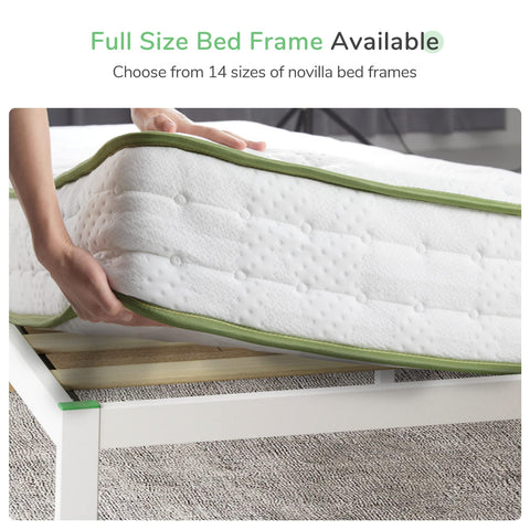 Novilla 30.5 cm Metal Bed Frame, 4FT Platform Bed Frame With Noise-cancelling Design, Engineered Wood Slat Support, Solid Support Leg, Easy Assembly