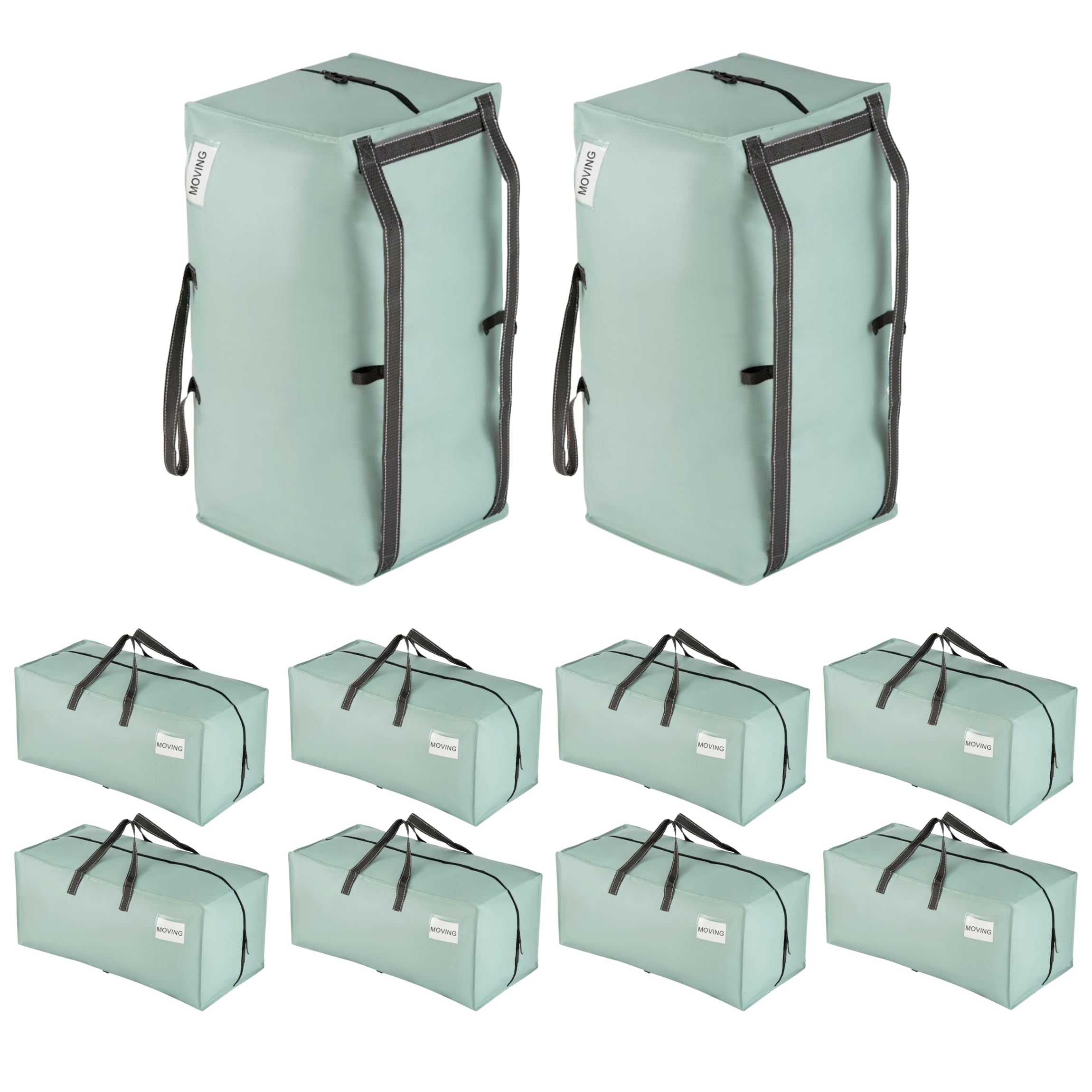 VENO 10 Pack Heavy-Duty Extra Large Moving Bags W/Backpack Straps, Moving House Essentials, Clothes Storage, Packing, Laundry Bags