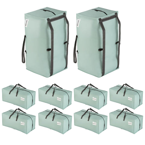 VENO 10 Pack Heavy-Duty Extra Large Moving Bags W/Backpack Straps, Moving House Essentials, Clothes Storage, Packing, Laundry Bags
