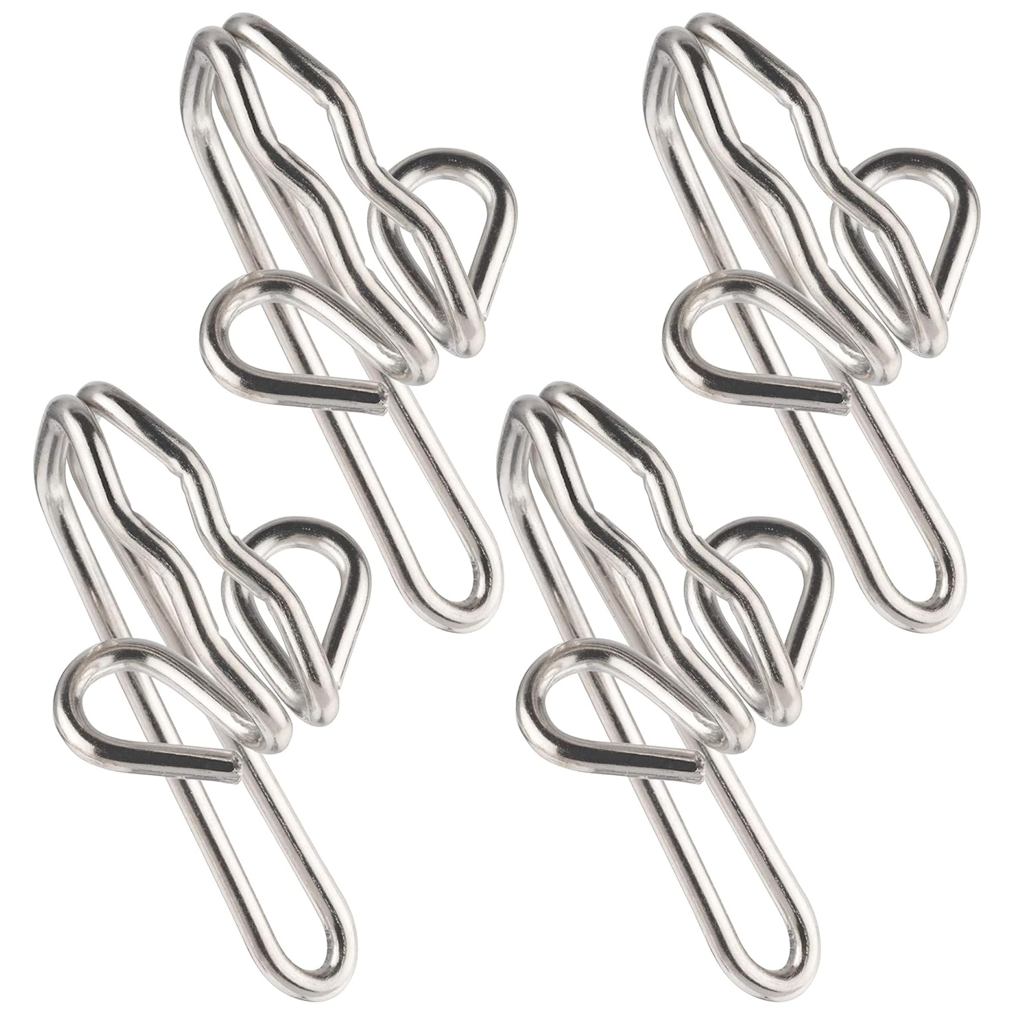 Metal Curtain Hooks - Heavy Duty Zinc Plated Curtain Hooks, 50 Pack for Pencil Pleat & Pinch Pleat Curtains, Heading Tape, Pole Rings, Tracks