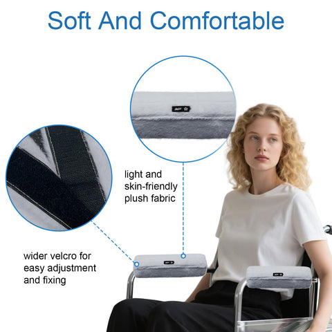 SPRING SEAON Wheelchair Armrest Pads Covers Fuzzy Desk Chair Arm Pads Soft
