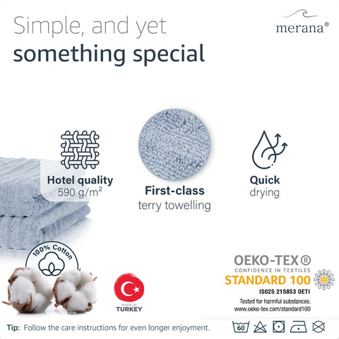 Merana OSLO towel set | quick-drying, soft & lint-free | terry luxury quality | 100% cotton terrycloth | OEKO-TEX | 590 GSM