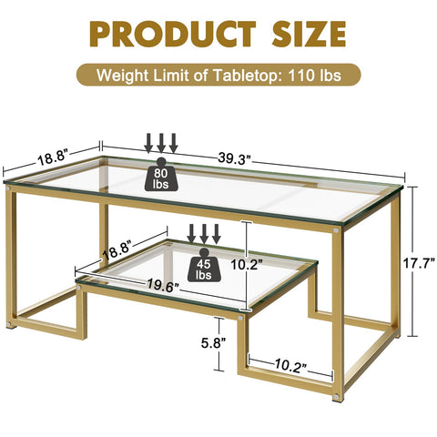 Coffee Table with Storage Shelf, Living Room Table with Metal Frame, Coffee Tables for Living Room, Center Table
