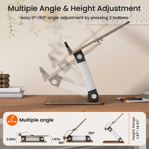 BEAUTRIP Book Stand for Reading, Foldable Book Holder for Desk Hands Free, Display Stand for Office, Kitchen, Cookbooks, Textbooks, Recipes