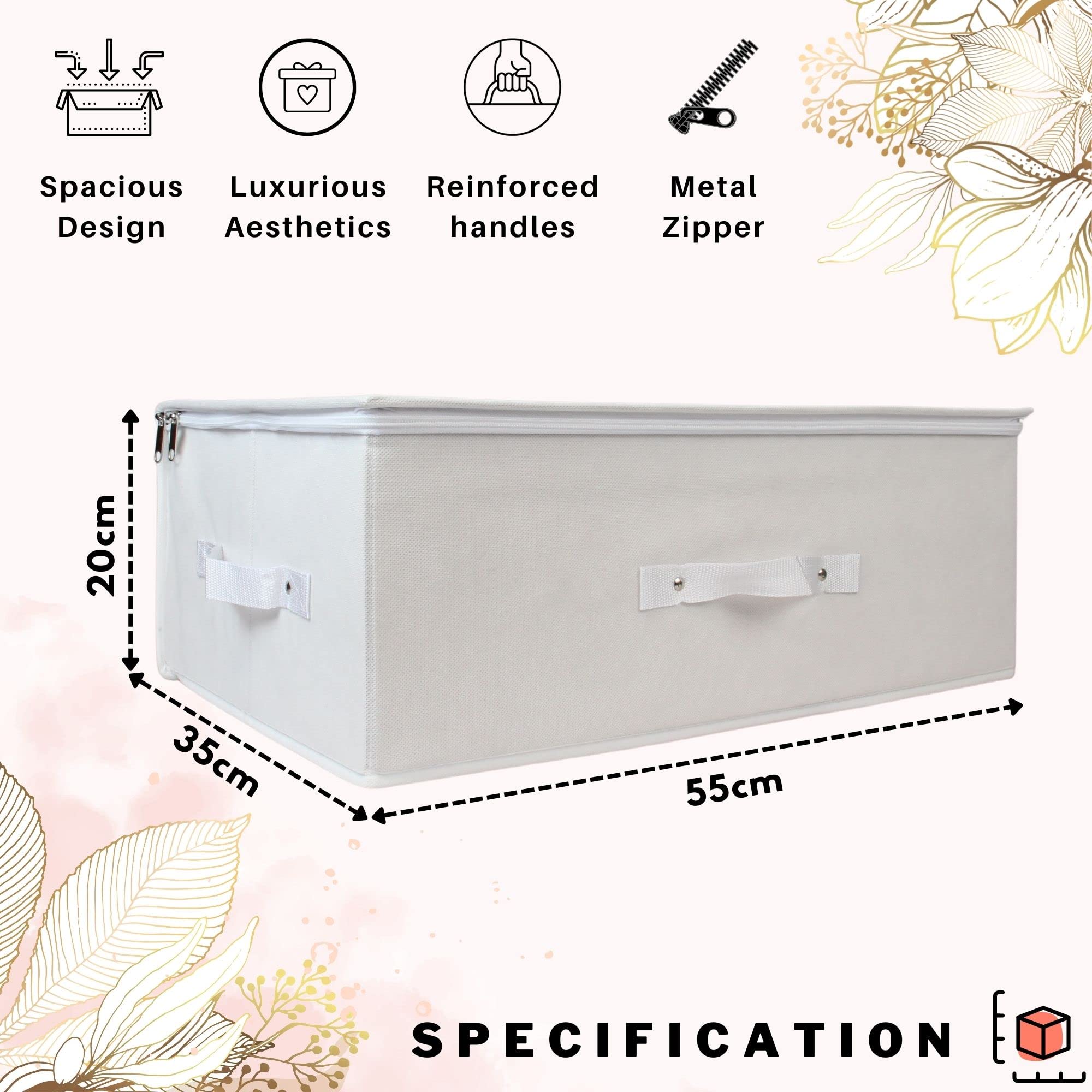 Hoesh UK - White Medium Wedding Dress Box With Lid & Acid Free Tissue - Bridal Gown Storage, Under Bed Clothes Storage