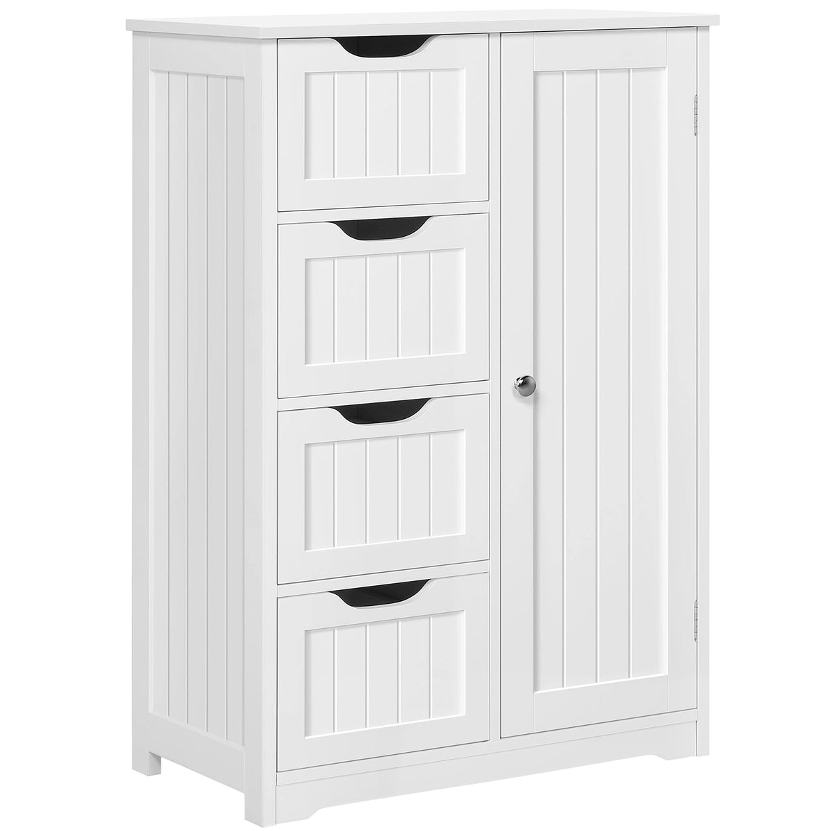 Yaheetech Large Bathroom Cabinet with 4 Drawers & Door, Adjustable Shelf